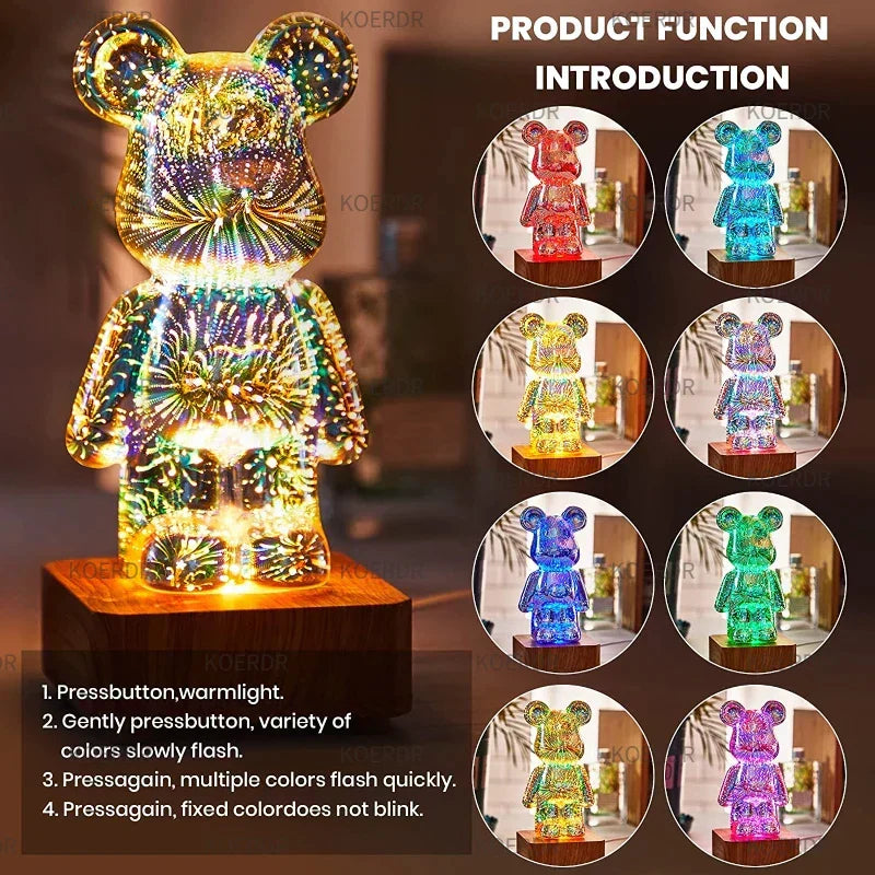 StarBear Magical 3D Firework Projection Mood Lamp - Enchanting LED Night Light for Relaxation & Ambiance