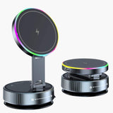 Magnetic Car Phone Mount – 15W Wireless Charging, MagSafe & 360° Rotation