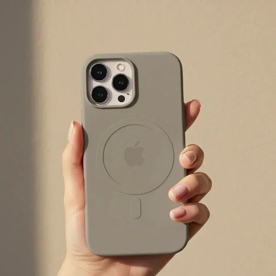 Enhanced Product Title: **Magnetic Silicone iPhone Case - Soft Touch, MagSafe Compatible, Shockproof Protection & Slim Fit Design**