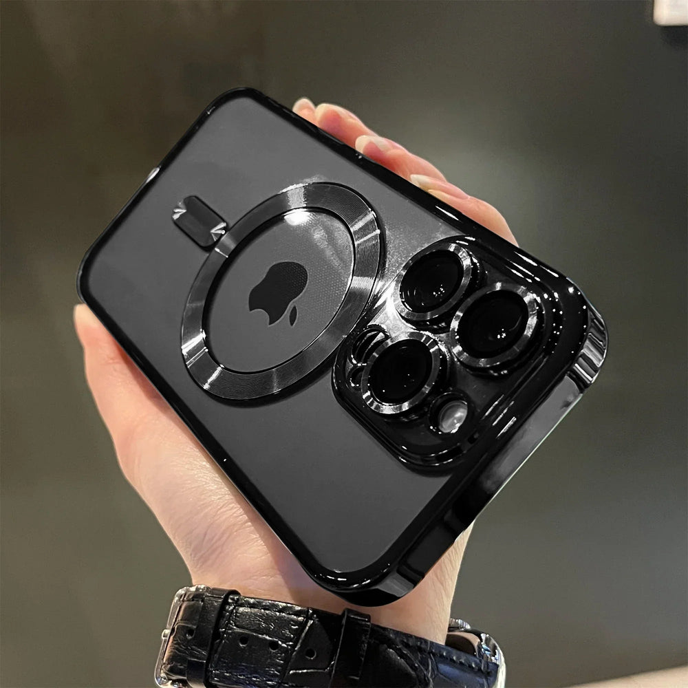 Stylish Golden Magnetic Soft-Shell Case for iPhone – Ultimate Protection & Sleek Design