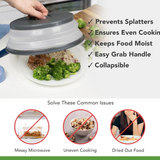 Foldable Silicone Magnetron Splatter Lid - Microwave Safe, Heat-Resistant Kitchen Cover