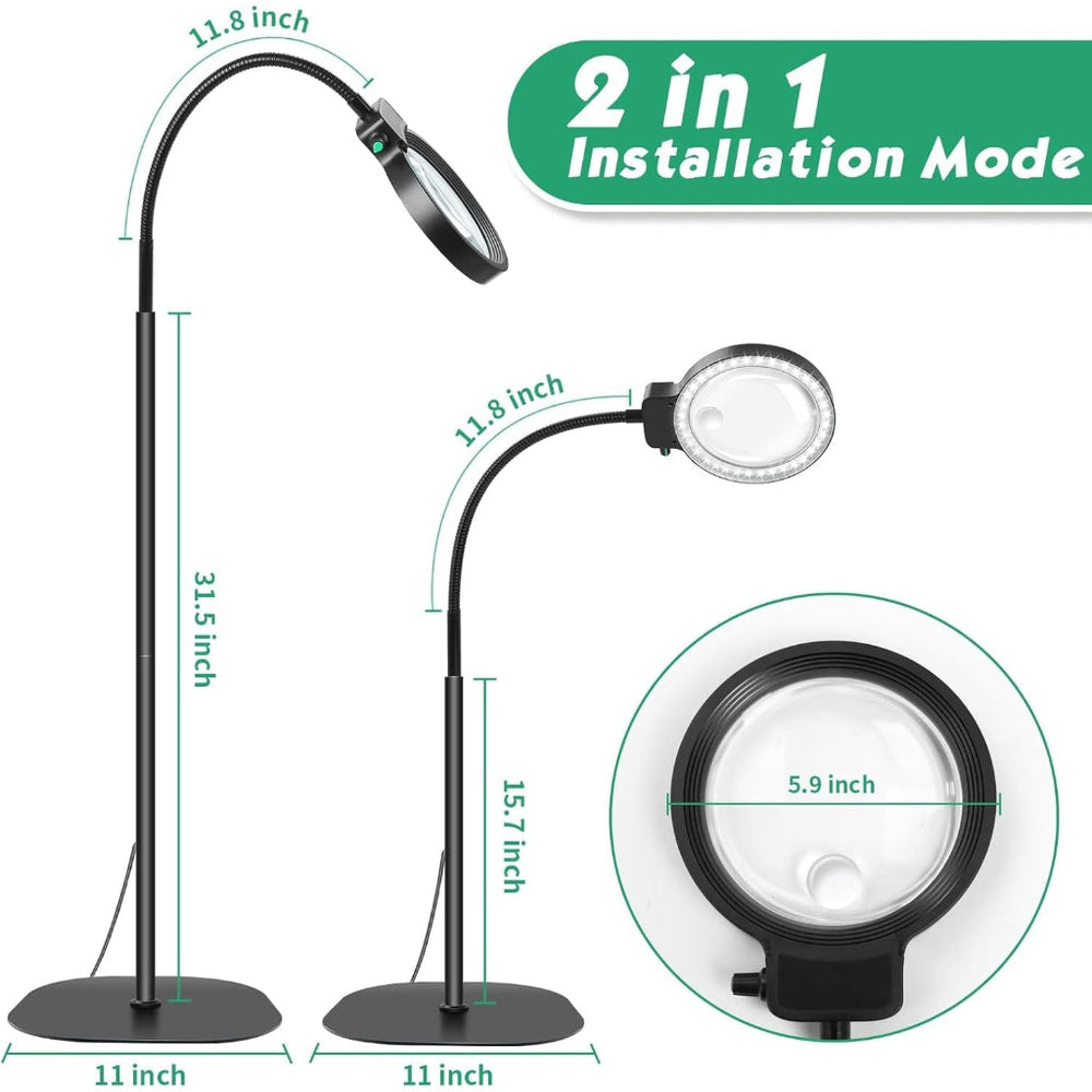 Magnifying Lamp LED Reading Glass Desk Mount