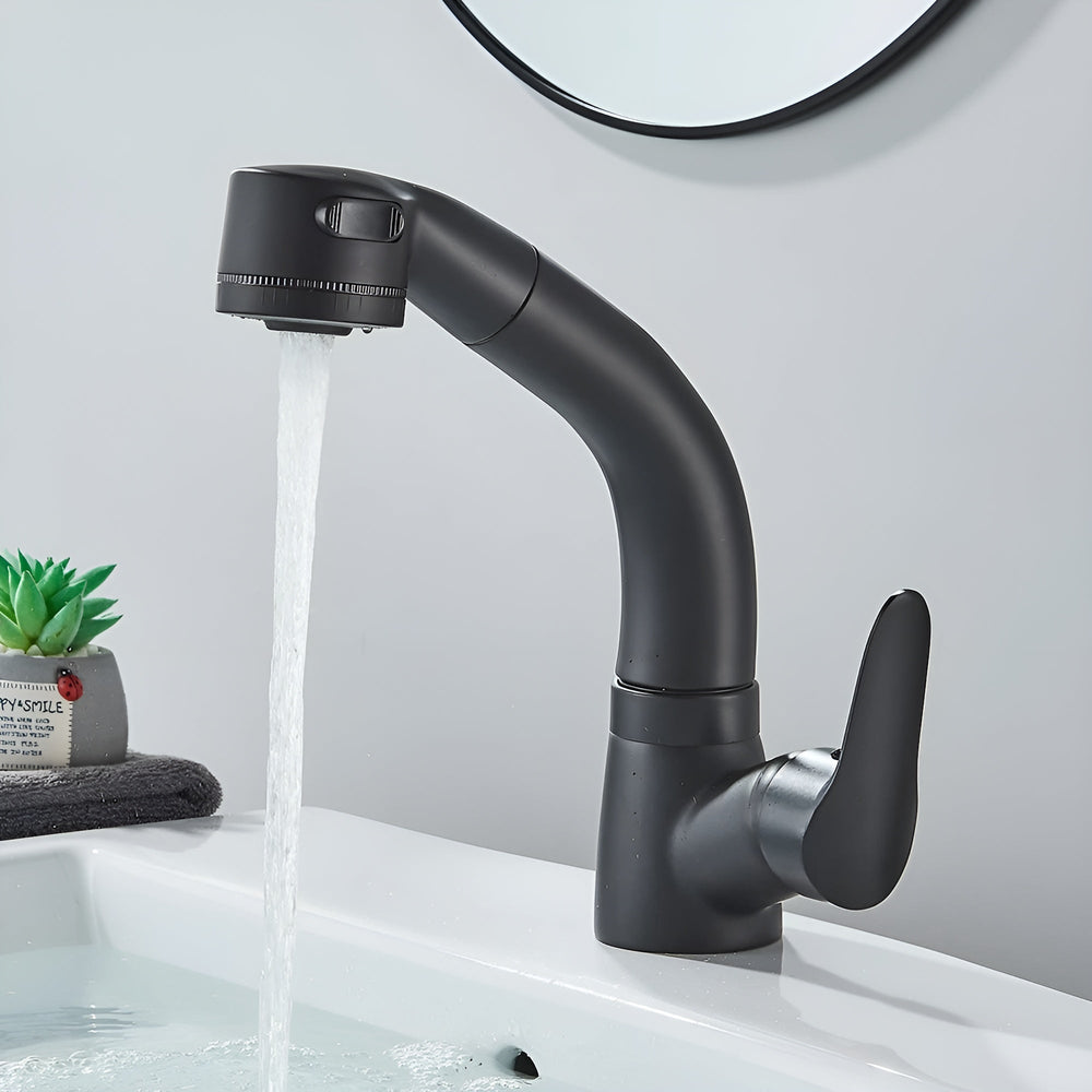Enhanced Product Title: **Waschtischarmatur mit ausziehbarem Brausekopf – Flexible Reichweite für optimales Waschen und Reinigen** 

This title maintains the original product's essence while adding keywords that can improve search visibility and appeal to