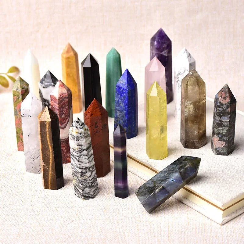 Natural Crystal Point – Polished Gemstone, 5-6cm & 19 Mineral Options