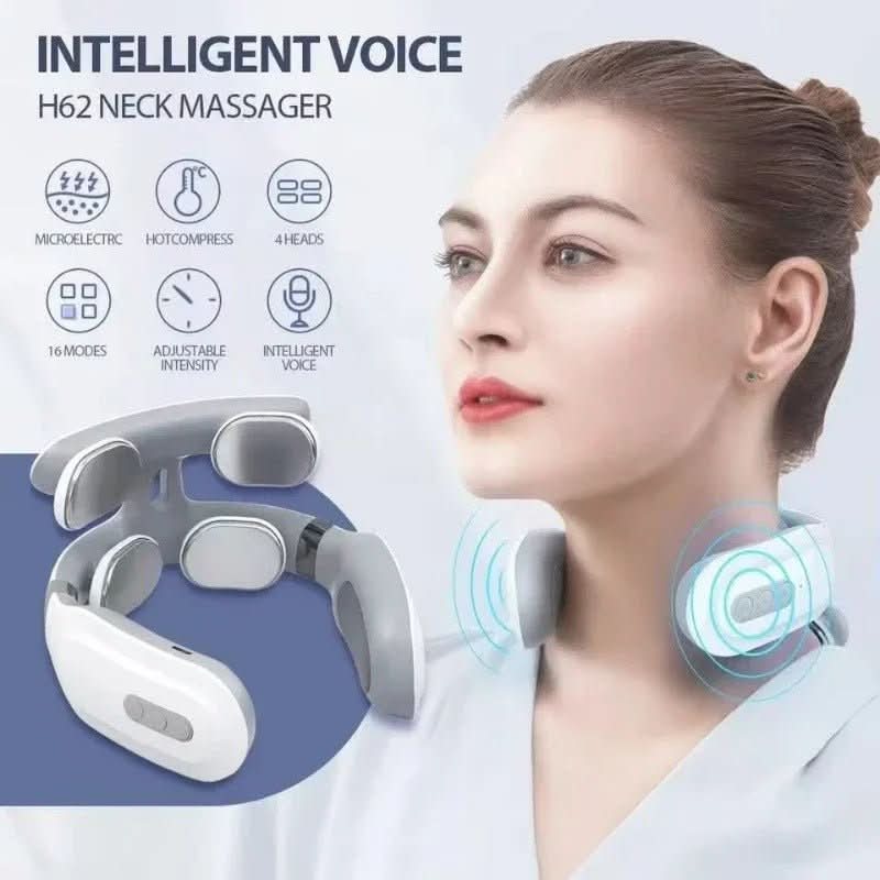 4-in-1 Neck Massager – Heat Therapy, Vibration & Cordless Rechargeable