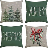 Christmas Tree Cushion Cover – Festive Green or Gray Pillow Case