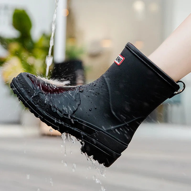 AquaStride 2.0 – Stylish Mid-Calf Waterproof Rain Boots for Women