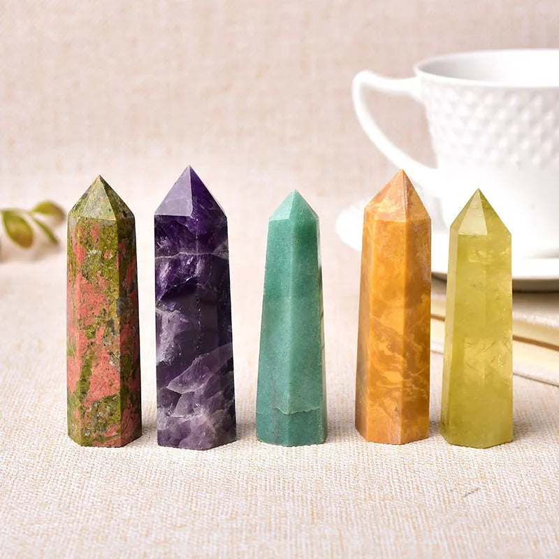 Natural Crystal Point – Polished Gemstone, 5-6cm & 19 Mineral Options