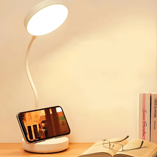LED Desk Lamp – USB Rechargeable, Adjustable Swan-Neck & Touch Control