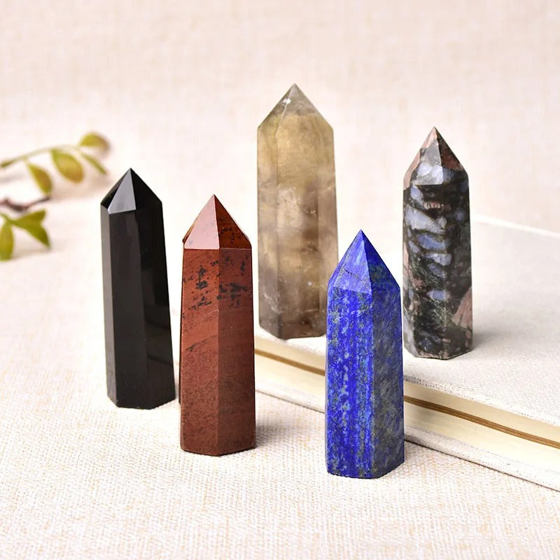 Natural Crystal Point – Polished Gemstone, 5-6cm & 19 Mineral Options