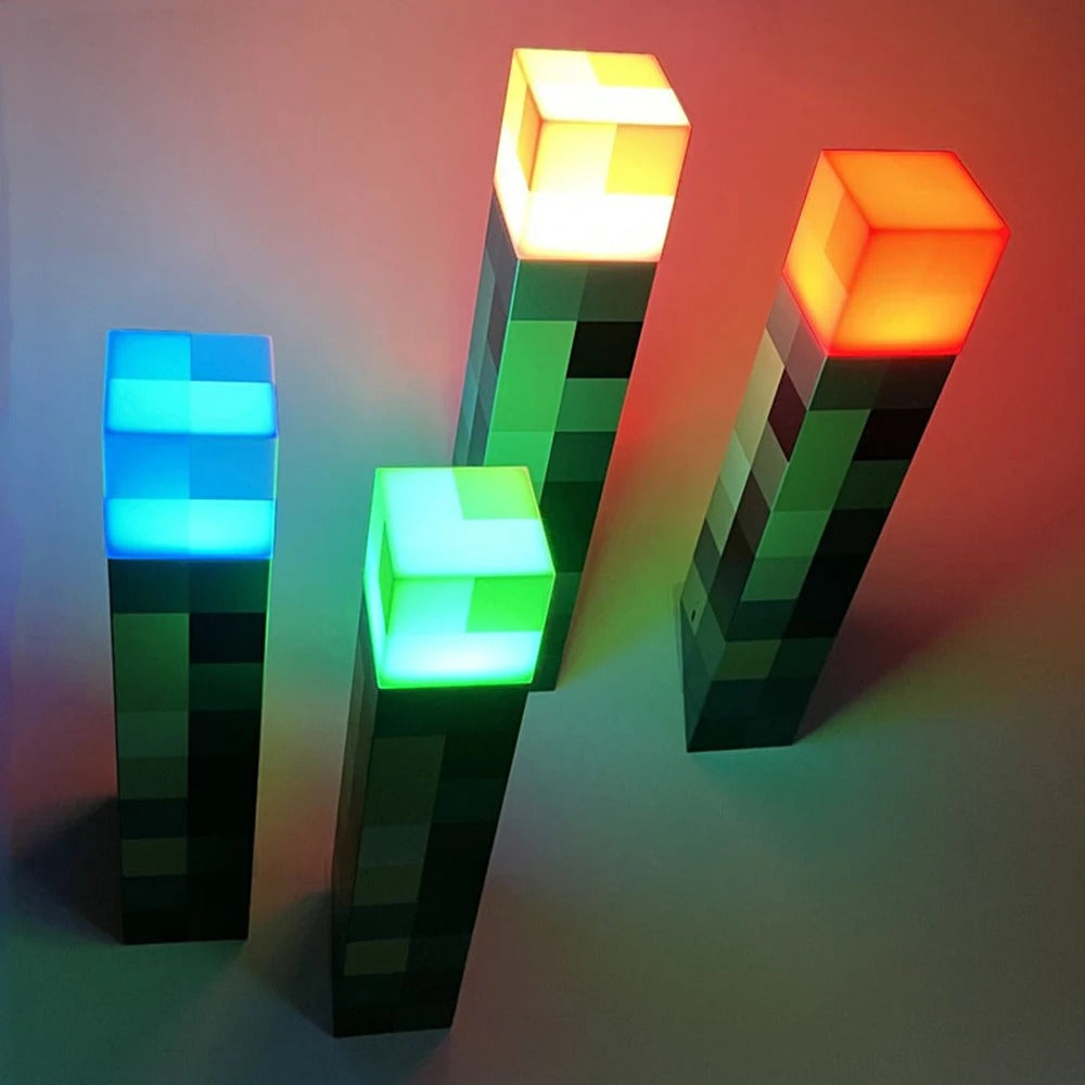 Pixel LED Torch Night Light – USB Rechargeable, 500mAh, 28cm Warm Light
