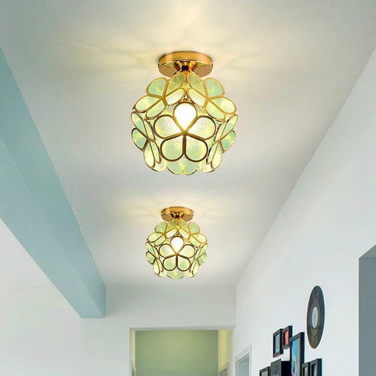 Ceiling Lamp – Nordic Petal Design, Gold Finish & Multiple Color Options