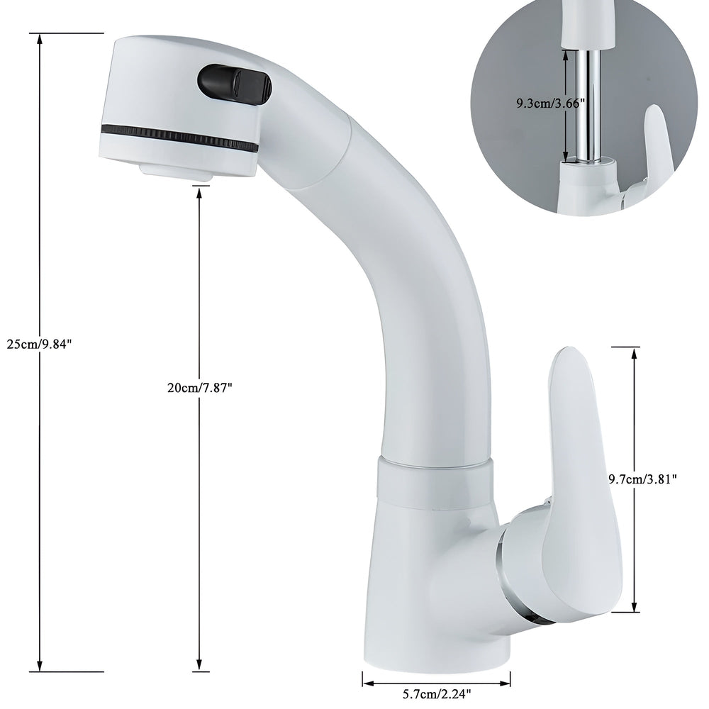 Enhanced Product Title: **Waschtischarmatur mit ausziehbarem Brausekopf – Flexible Reichweite für optimales Waschen und Reinigen** 

This title maintains the original product's essence while adding keywords that can improve search visibility and appeal to