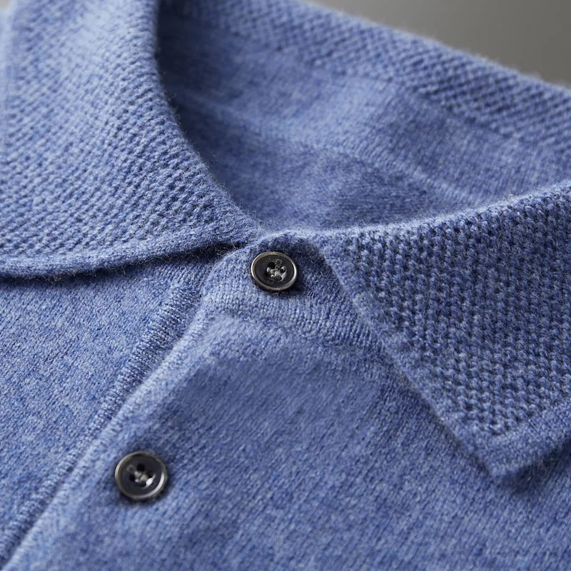 Enhanced Product Title: Tobias™ Luxury Cashmere Polo Business Sweater - Elegant & Comfortable Pullover for Professional Attire

This optimized title includes keywords that potential customers might search for, such as "luxury," "cashmere," "business," "sw