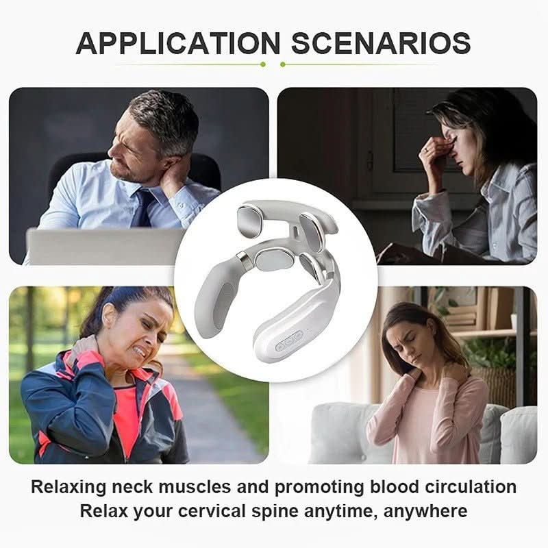 4-in-1 Neck Massager – Heat Therapy, Vibration & Cordless Rechargeable