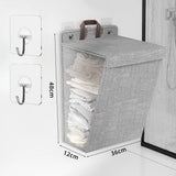 Wallora | Foldable Adhesive Laundry Basket | Wall-Mounted Clothes Hamper & Organiser