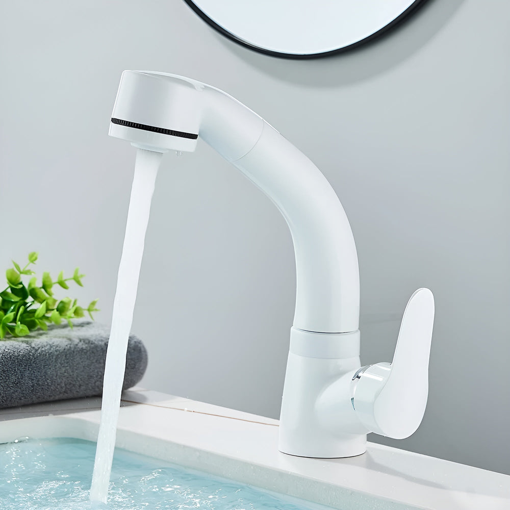 Enhanced Product Title: **Waschtischarmatur mit ausziehbarem Brausekopf – Flexible Reichweite für optimales Waschen und Reinigen** 

This title maintains the original product's essence while adding keywords that can improve search visibility and appeal to