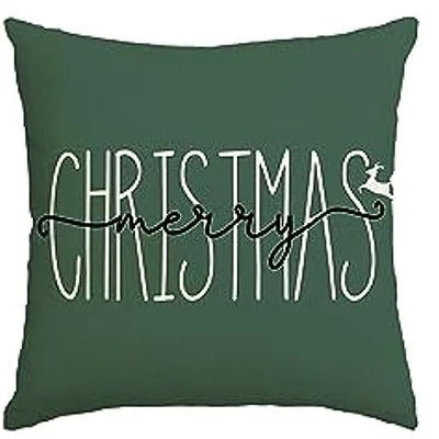Christmas Tree Cushion Cover – Festive Green or Gray Pillow Case