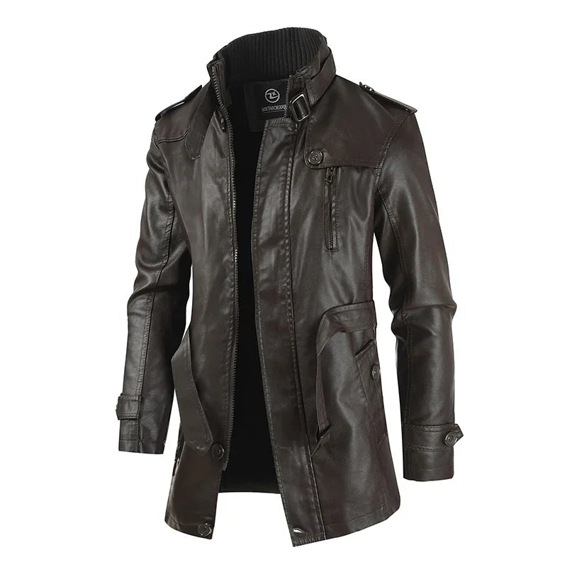 Optimized Product Title: "Elegante Lange Leder Bikerjacke für Damen - Stilvolle, Hochwertige Motorradjacke aus Echtleder" 

This title includes relevant keywords for better visibility in Google Shopping while clearly describing the product and its target