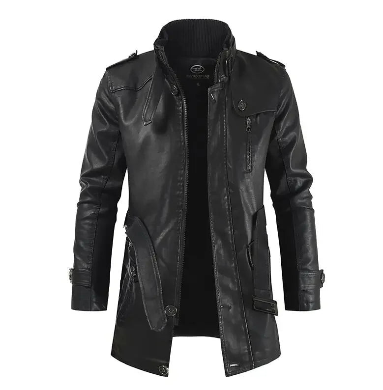 Optimized Product Title: "Elegante Lange Leder Bikerjacke für Damen - Stilvolle, Hochwertige Motorradjacke aus Echtleder" 

This title includes relevant keywords for better visibility in Google Shopping while clearly describing the product and its target