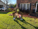 Majestic Nativity Outdoor Holiday Stable Display | Elegant Christmas Scene for Yard Decor