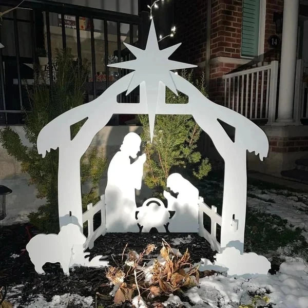 Majestic Nativity Outdoor Holiday Stable Display | Elegant Christmas Scene for Yard Decor