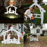 Majestic Nativity Outdoor Holiday Stable Display | Elegant Christmas Scene for Yard Decor