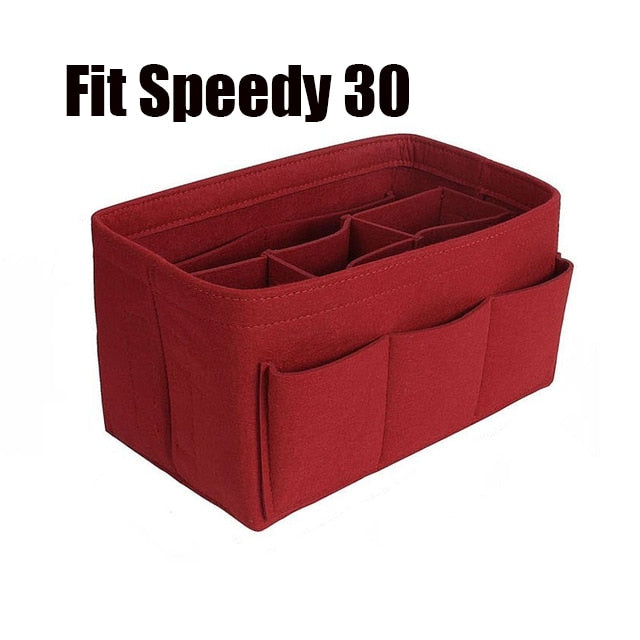 Premium Felt Handbag and Makeup Organizer Insert - Stylish, Versatile Storage Solution for Purses and Cosmetics