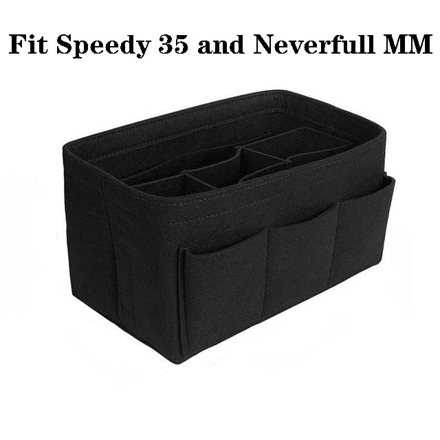 Premium Felt Handbag and Makeup Organizer Insert - Stylish, Versatile Storage Solution for Purses and Cosmetics