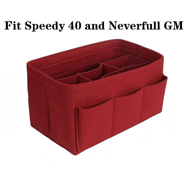 Premium Felt Handbag and Makeup Organizer Insert - Stylish, Versatile Storage Solution for Purses and Cosmetics
