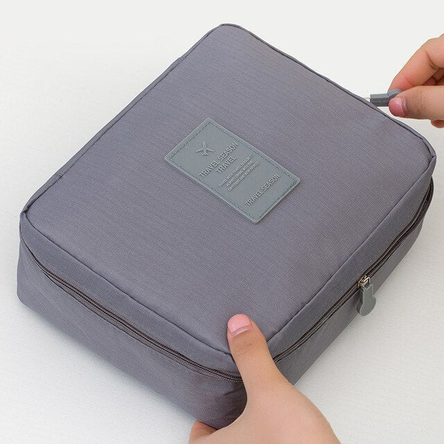 Compact Waterproof Makeup Travel Organizer - Stylish & Durable Cosmetic Case for On-the-Go Beauty Essentials