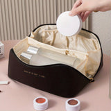 Luxury Travel Makeup Organizer with Zipper – Stylish Toiletry Bag for Cosmetics & Essentials