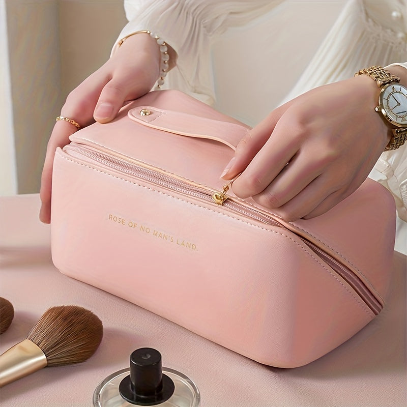 Luxury Travel Makeup Organizer with Zipper – Stylish Toiletry Bag for Cosmetics & Essentials