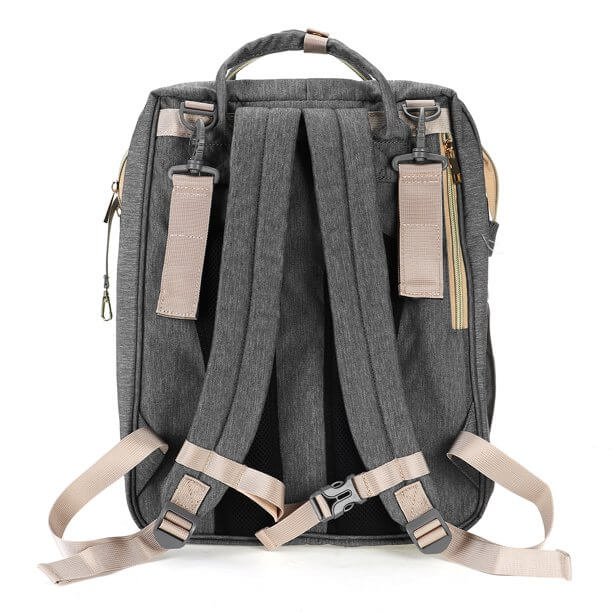 Enhanced Product Title:  
"Convertible Baby Diaper Backpack with Foldable Bassinet | Waterproof Multi-Pocket Design for Ultimate Convenience"  

This title is optimized for clarity and includes relevant keywords that potential customers might search for,