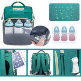 Enhanced Product Title:  
"Convertible Baby Diaper Backpack with Foldable Bassinet | Waterproof Multi-Pocket Design for Ultimate Convenience"  

This title is optimized for clarity and includes relevant keywords that potential customers might search for,