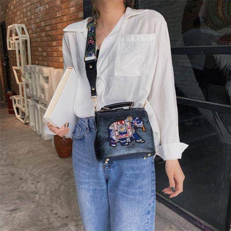 Bohemian Embroidered Mandala Shoulder Bag - Lightweight Multi-Use Tote for Travel & Everyday Style