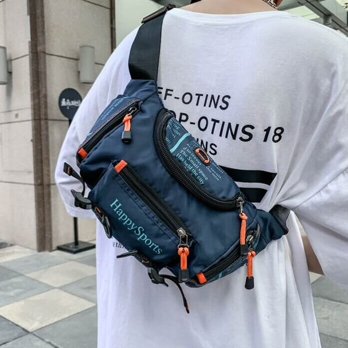 Water-Resistant Men's Multi-Way Waist & Sling Bag - Versatile Travel & Outdoor Pack
