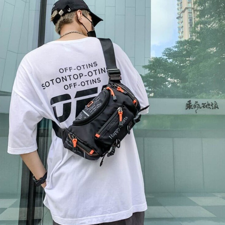 Water-Resistant Men's Multi-Way Waist & Sling Bag - Versatile Travel & Outdoor Pack