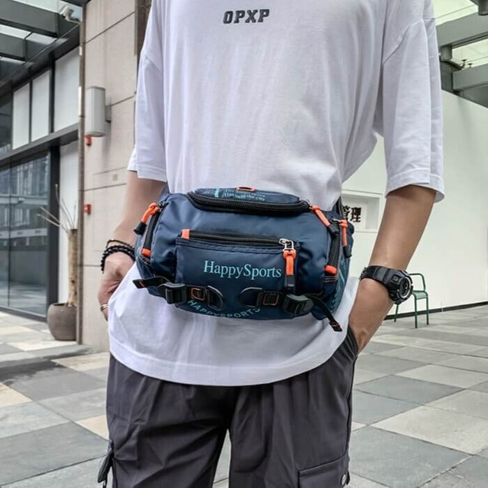 Water-Resistant Men's Multi-Way Waist & Sling Bag - Versatile Travel & Outdoor Pack
