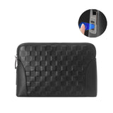 Men's Leather Anti-Theft Handbag with Fingerprint Lock – Secure Clutch & Wallet for Everyday Use