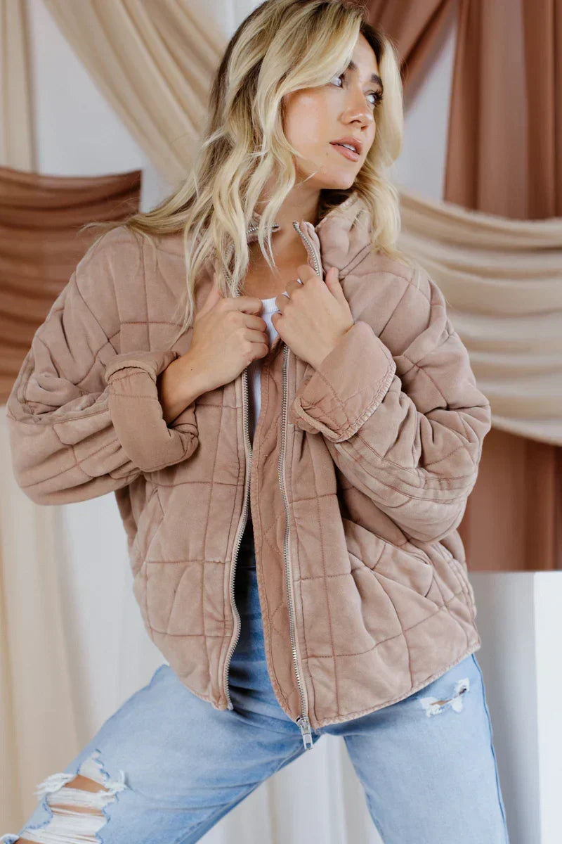 Women's zip-up coat, view 1