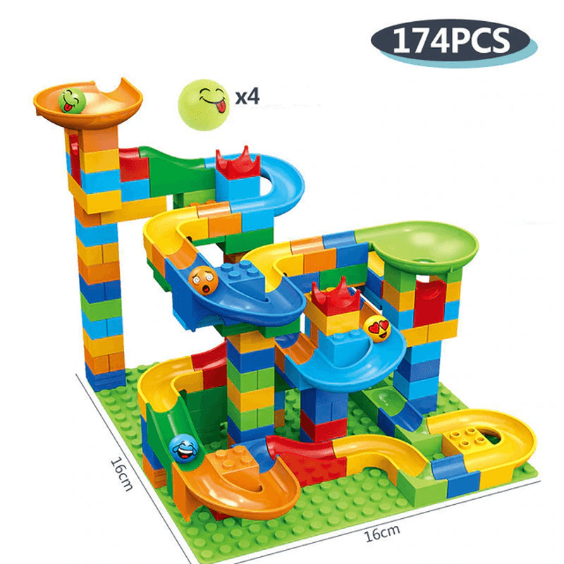 Marble Run Building Blocks Set – Creative Maze with Slide & Ball Track for Kids – Educational STEM Toy for Problem Solving & Imagination Development