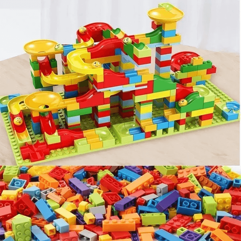 Marble Run Building Blocks Set – Creative Maze with Slide & Ball Track for Kids – Educational STEM Toy for Problem Solving & Imagination Development