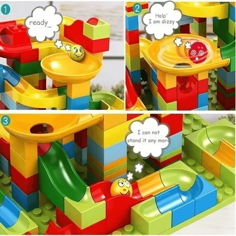 Marble Run Building Blocks Set – Creative Maze with Slide & Ball Track for Kids – Educational STEM Toy for Problem Solving & Imagination Development