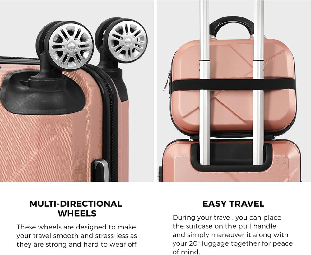 JetTrek Compact 2-Piece Carry-On Luggage Set - Trolley Bag & Spinner Wheels for Easy Travel