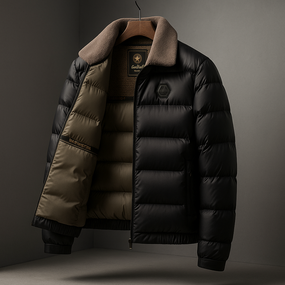 Men's wrap puffer jacket, view 2
