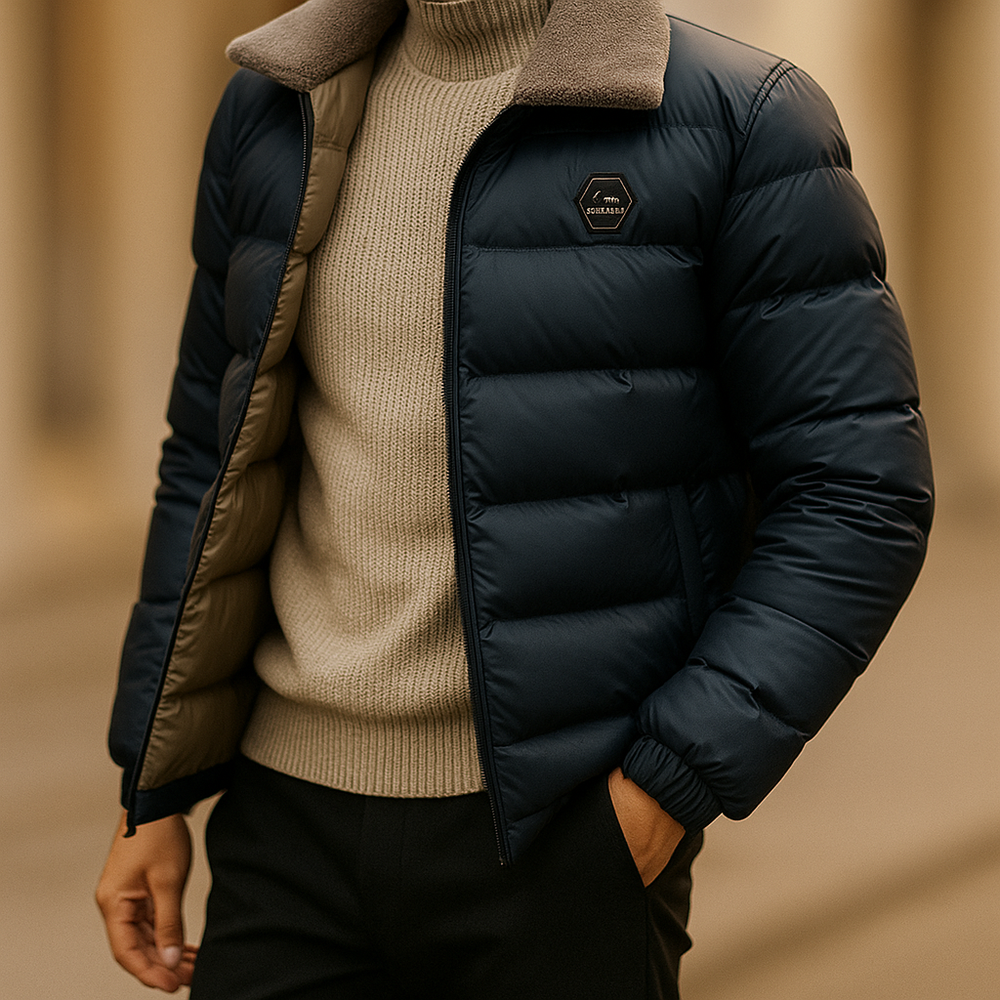 Men's wrap puffer jacket, view 6