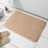 Non-Slip Memory Foam Bathroom & Living Room Mat - Luxurious Embossed Velvet Design for Ultimate Comfort