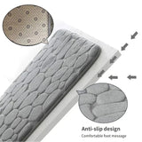 Non-Slip Memory Foam Bathroom & Living Room Mat - Luxurious Embossed Velvet Design for Ultimate Comfort