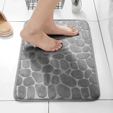 Non-Slip Memory Foam Bathroom & Living Room Mat - Luxurious Embossed Velvet Design for Ultimate Comfort